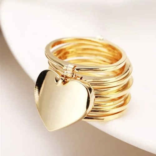 Retractable Rings With Hand Chain Magic Golden Dual Use For Women