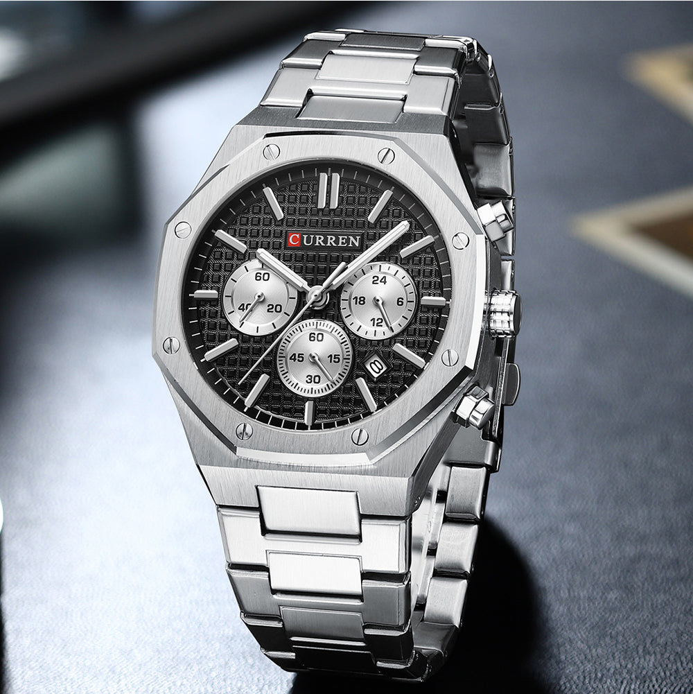 Get Exclusive Square Design Stainless Steel Men Watch