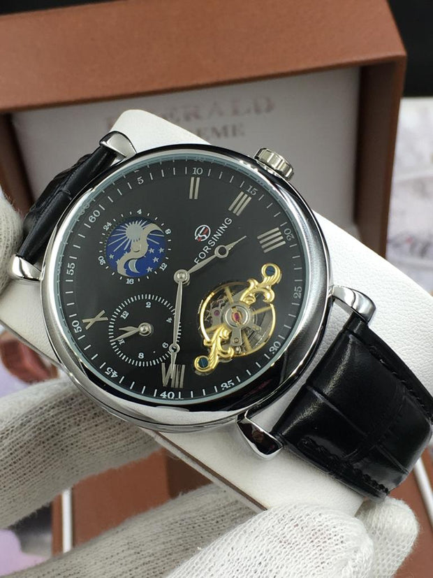 Get Exclusive Automatic Leather Strap Men Watch