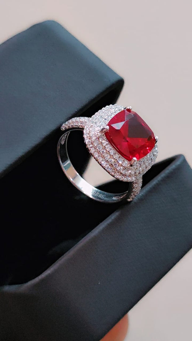 Get Beautiful Silver 927 Ruby Ring For Women