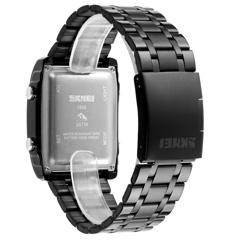 Get Exclusive Chain Style Dual Time Watch For Men
