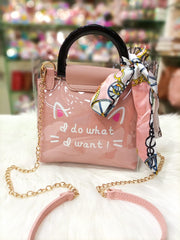 New Peach Color Jelly Handle Bow Cross-body Bags