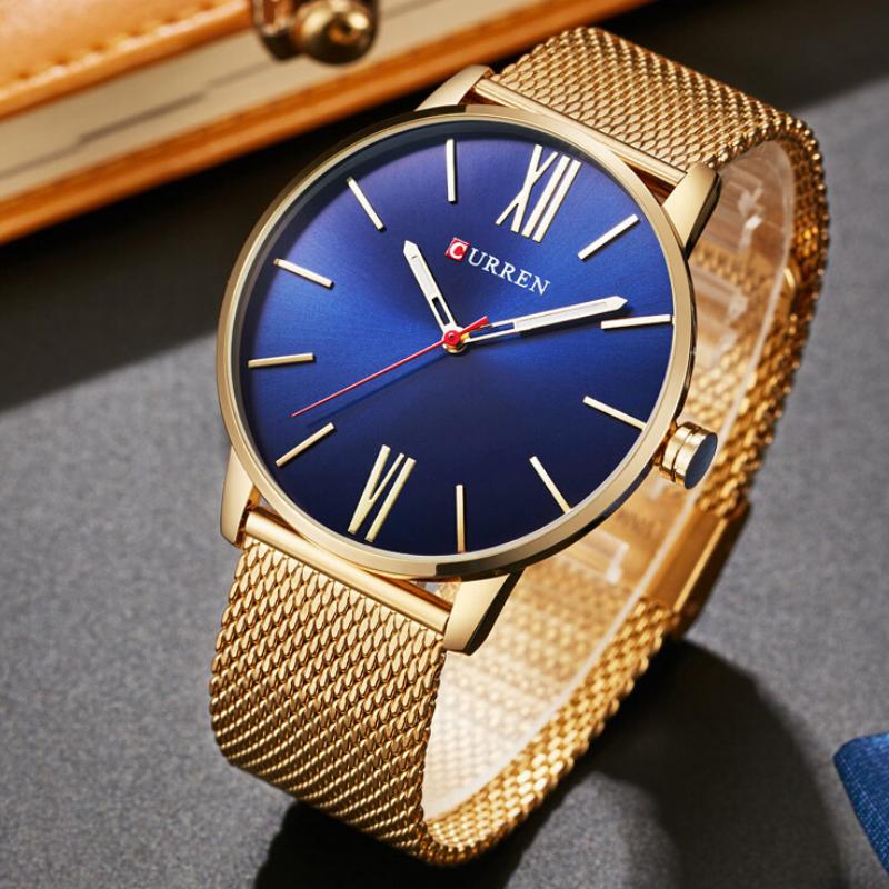 CURREN Luxury Gold Stainless Steel Sport Clock Men Wrist watch - Eshaal Fashion