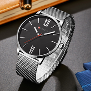 CURREN Luxury Silver Stainless Steel Sport Clock Men Wrist watch - BlackDial - Eshaal Fashion