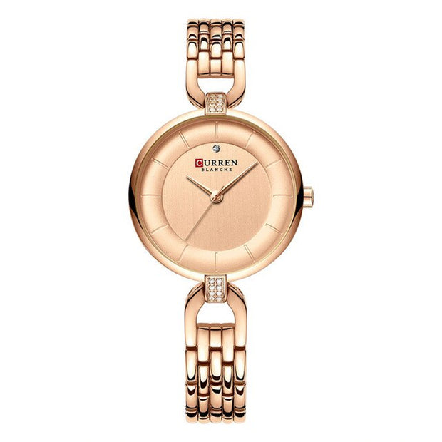Luxury Brand CURREN Simple Casual ladies watch Rose Gold