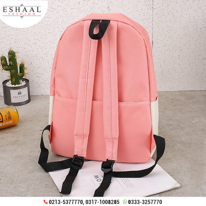 Pink Letter Embroidery backpack4pcs Set
