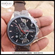 Curren New Style Brown Strap with Black Dial Chronograph Men Watch - Eshaal Fashion