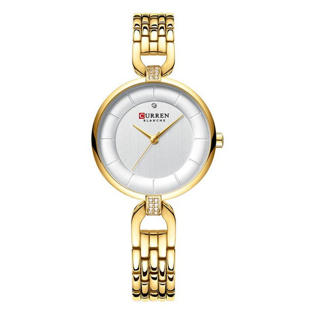Luxury Brand CURREN Simple Casual ladies watch Gold