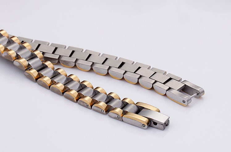 EshaalFashion Classic Two Tone Stainless Steel Bracelet - Eshaal Fashion