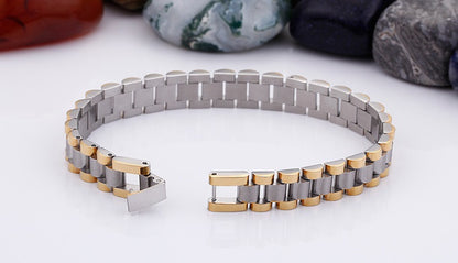 EshaalFashion Classic Two Tone Stainless Steel Bracelet - Eshaal Fashion