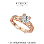 Eiffel Love – Gold Solitaire Classic Women Ring - Eshaal Fashion