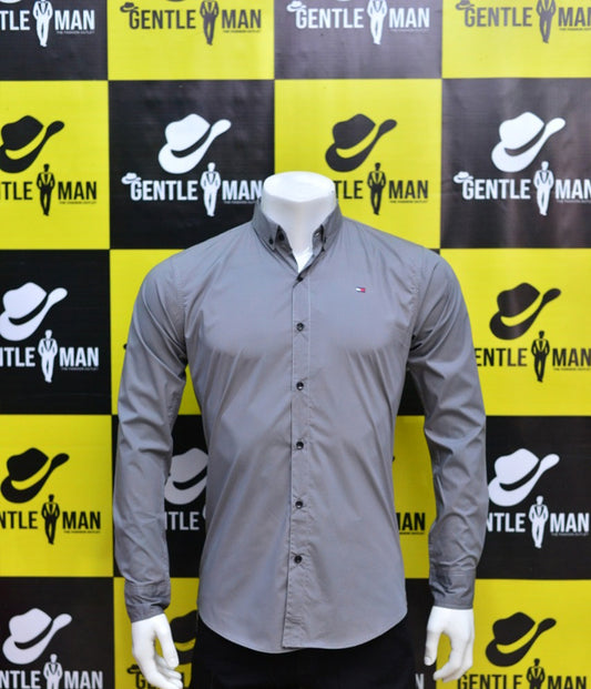 Fashionable Plain Grey Men Shirt