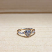 Love Heart Goldplated Stones Ring