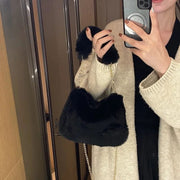 New Plush Fur Square Shape Crossbody Bags For Womens