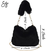 New Plush Fur Square Shape Crossbody Bags For Womens