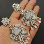 Get Beautiful Silver Plated Crystal Earrings by Eshaalfashion