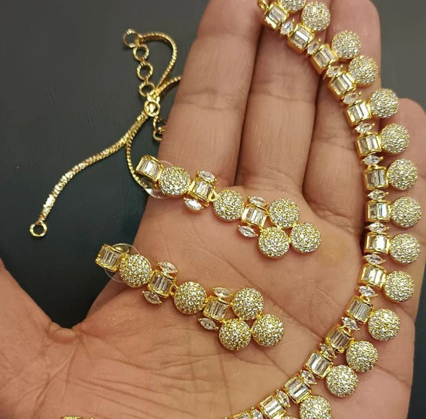 Get Beautiul Micro Zircon Necklace Set by Eshaalfashion