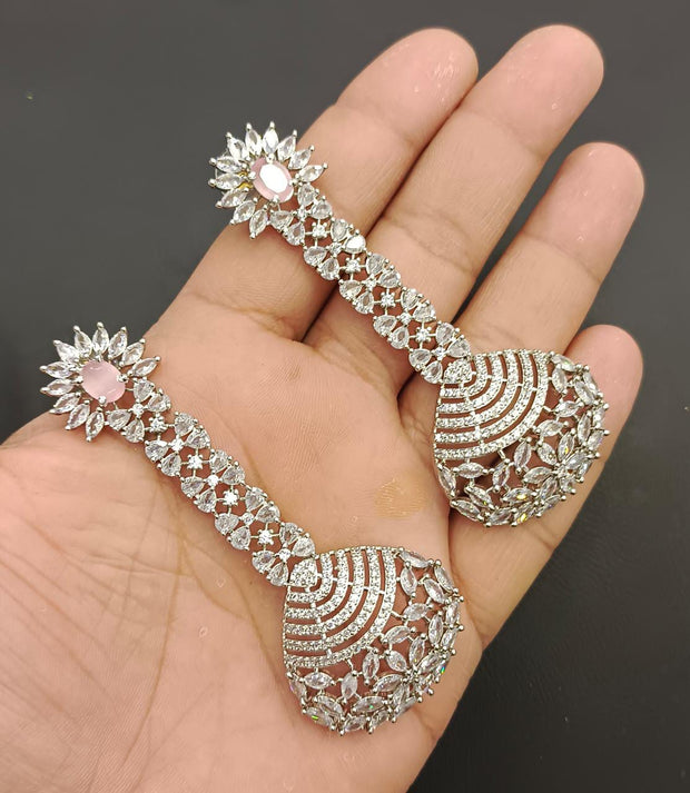 Get Beautiful Crystal Diamond Earrings by Eshaalfashion