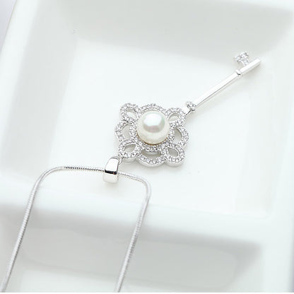 EshaalFashion Pearl Key Pendant Necklace for Women - Eshaal Fashion