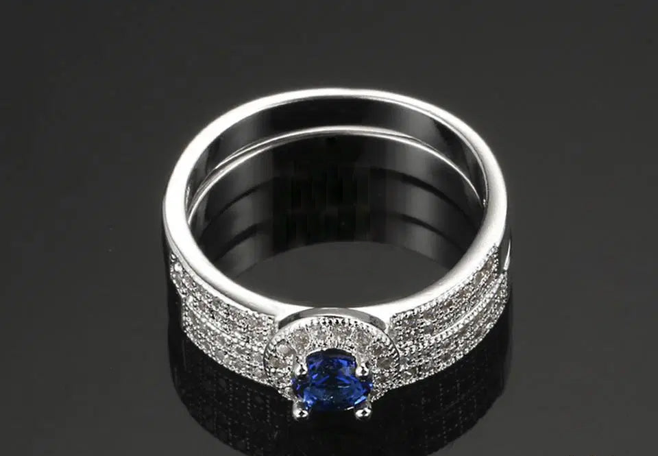 Blue Sapphire Women Ring Sapphire Hues - Eshaal Fashion