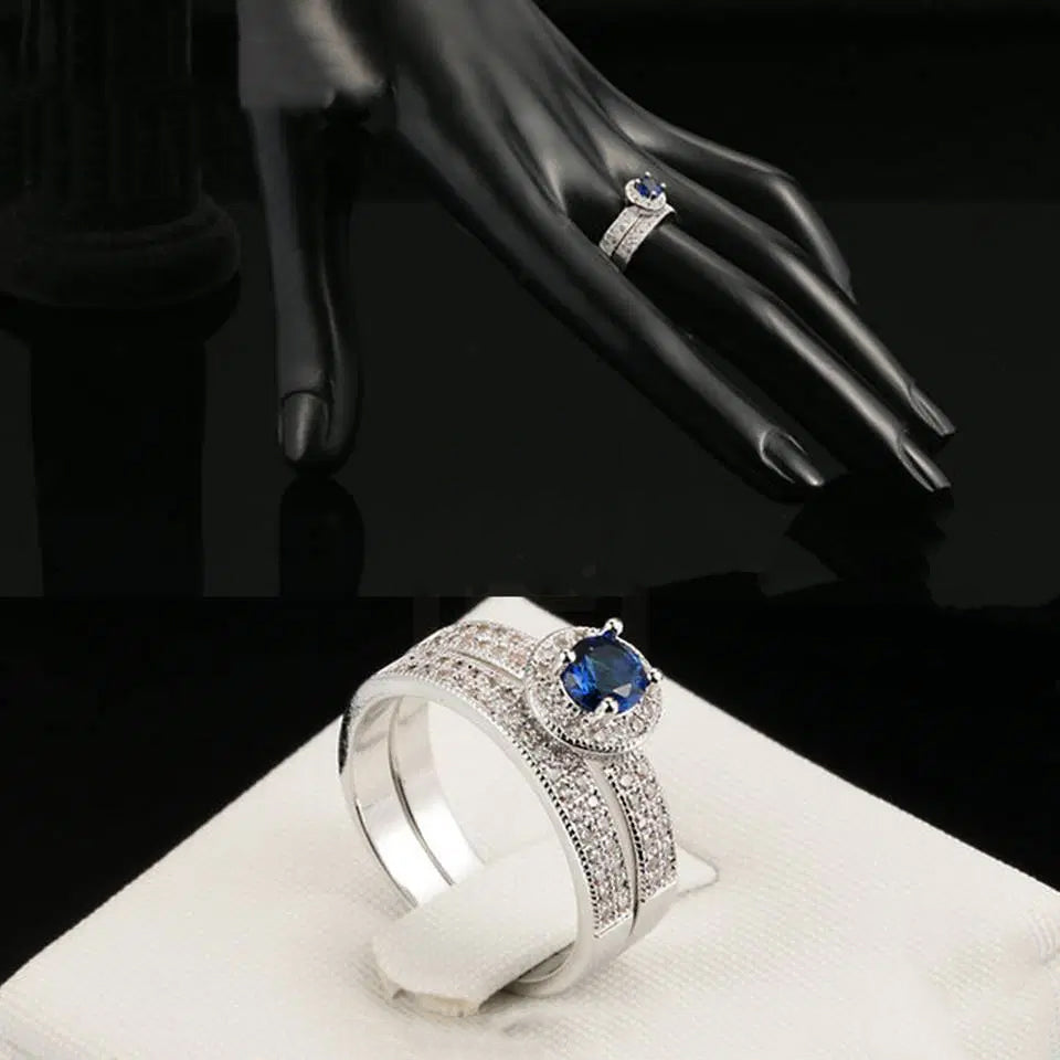 Blue Sapphire Women Ring Sapphire Hues - Eshaal Fashion