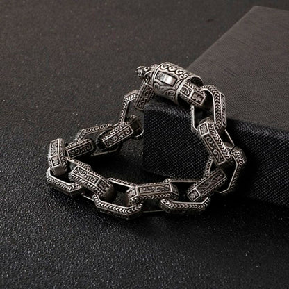 Antique Silver Stainless Steel Men Bracelet - Eshaal Fashion