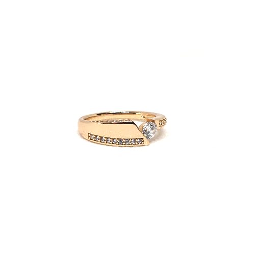 Beautiful Goldplated Cut Style Single Stone Ring - Eshaal Fashion