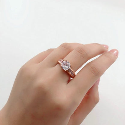 Beautiful Rose Gold Crystal Stone Ring - Eshaal Fashion