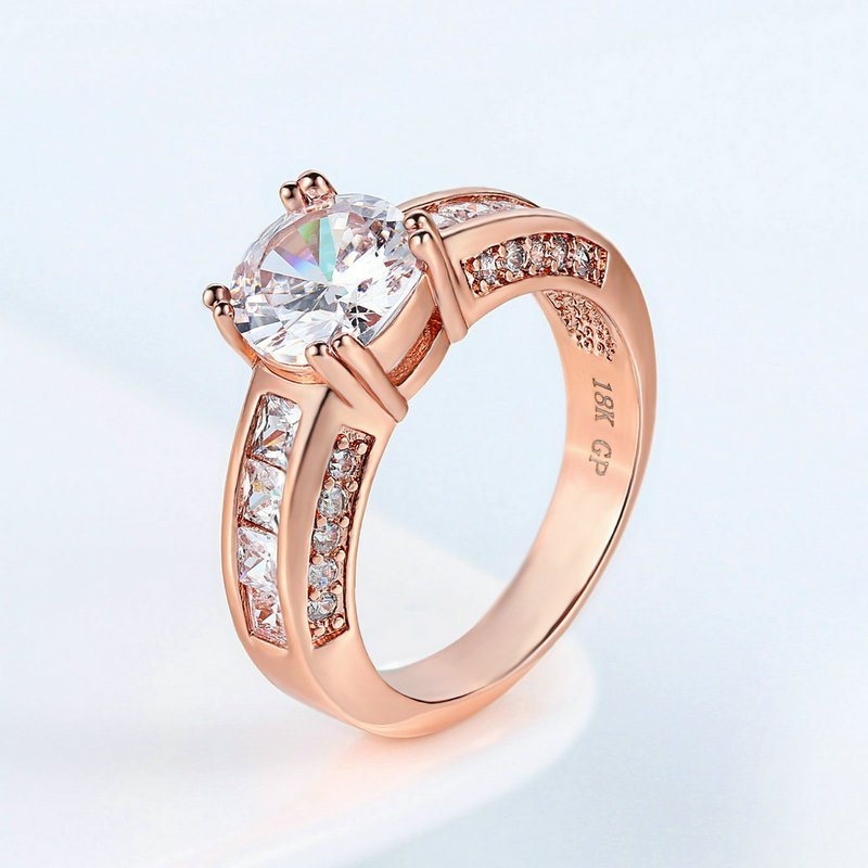 Beautiful Rose Gold Crystal Stone Ring - Eshaal Fashion