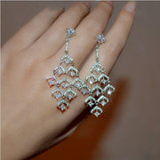 Beautiful Shinning Silver Crystal Stones Earrings For Women - Eshaal Fashion