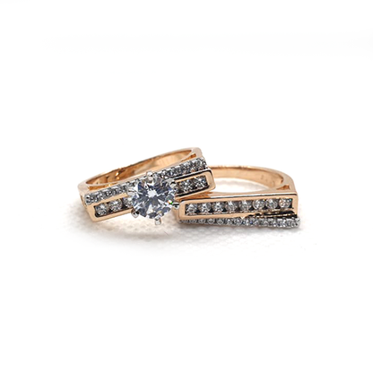 Beautiful Silver Stones Goldplated Pair Rings - Eshaal Fashion