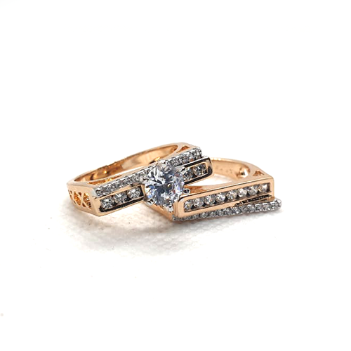 Beautiful Silver Stones Goldplated Pair Rings - Eshaal Fashion