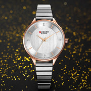 CURREN Women's Watch Female Silver Stainless Steel Strap Fashion Ladies Wrist Watch 2 - Eshaal Fashion