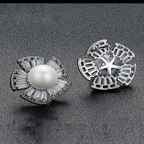 Classic Pearl Silver Plated Crystal Pendant Set - Eshaal Fashion