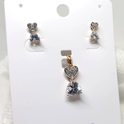 Crystal Bow Style Small Locket Set with Chain - Eshaal Fashion
