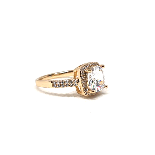 Crystal Square Style Goldplated Ring - Eshaal Fashion