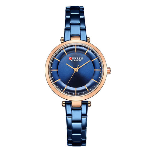 Curren Blue with Rose Gold Dial Watch For Women - Eshaal Fashion