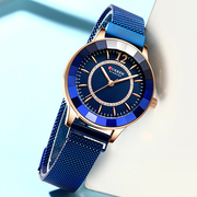Curren Golden Crystal Blue Dail Women Classy  Watch - Eshaal Fashion