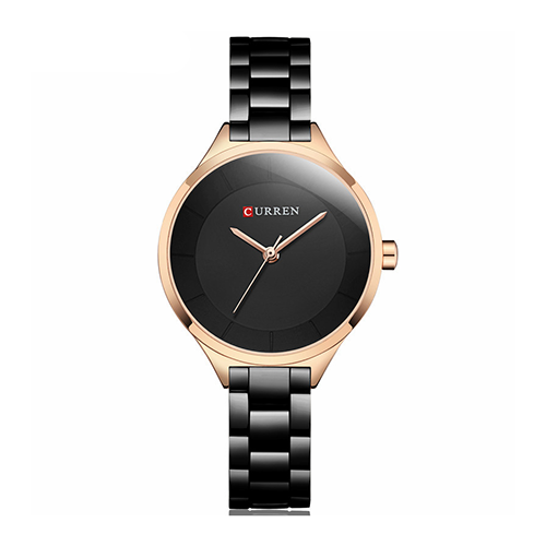 Curren Top Brand Fashion Ladies Watch Black With Rose Gold Dial With Black Chain - Eshaal Fashion