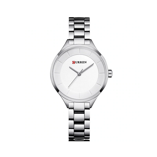 Curren Top Brand Fashion Ladies Watch White Dial with Silver Chain - Eshaal Fashion