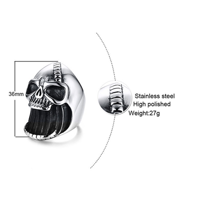 EF Multi Function Skull Ring for Men Bottle Opener Stainless Steel Skeleton Gothic Biker Punk Vintage Scar Jaw Male Alliance - Eshaal Fashion