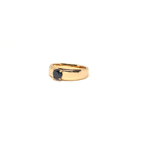 Elegant Goldplated Black Single Stone Ring For Men And Women - Eshaal Fashion