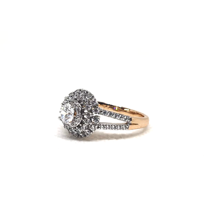 Elegant Silver Crystal Stones Goldplated Ring - Eshaal Fashion