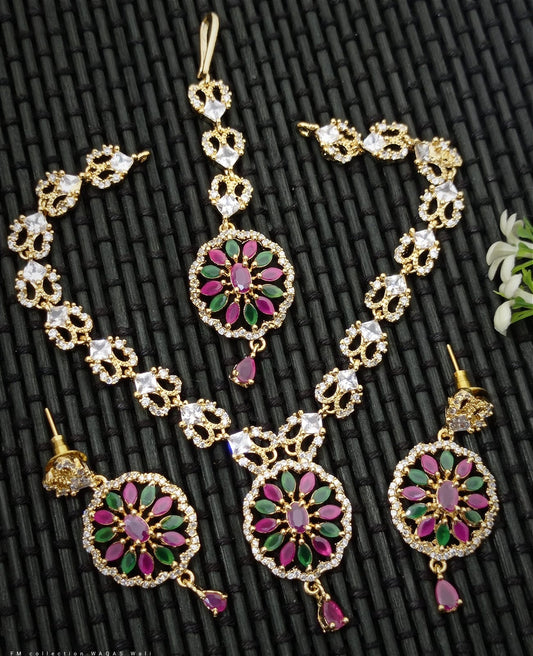 Get Beautiful Multi Golden Necklace with Teeka