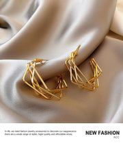 Get Multi Layers Goldplated Hoop Korean Earrings