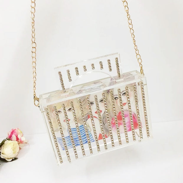 Get Exclusive Acrylic Long Chain Clutch