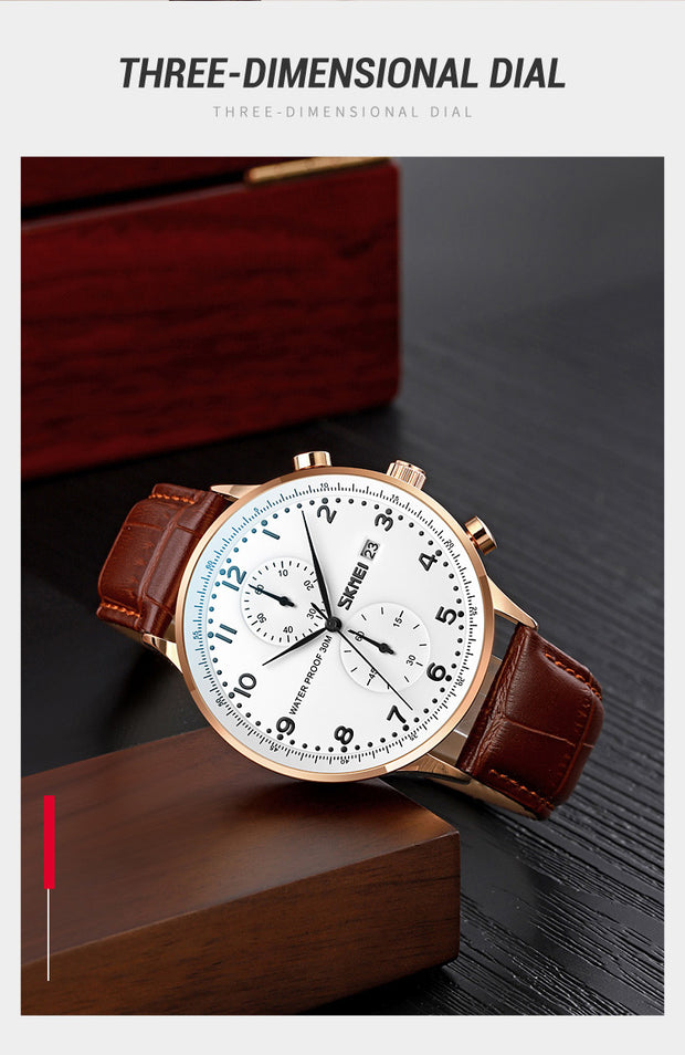 Get Simple Leather Men Watch