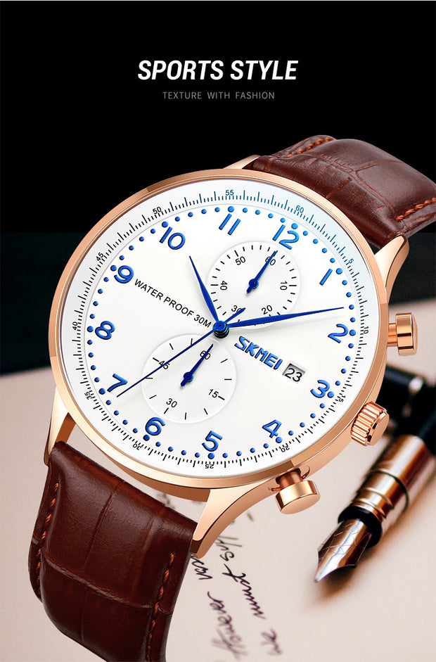 Get Simple Leather Men Watch