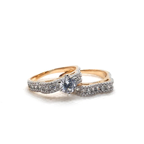 Gold Plated Crystal Pair Rings