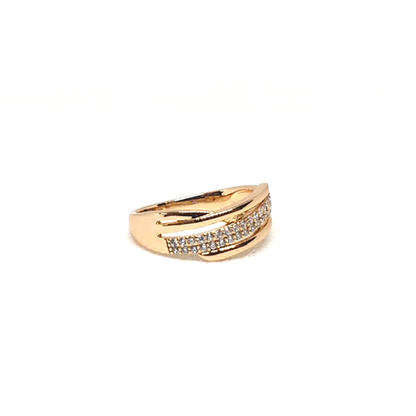 GoldPlated Curve Style Silver Stones Ring